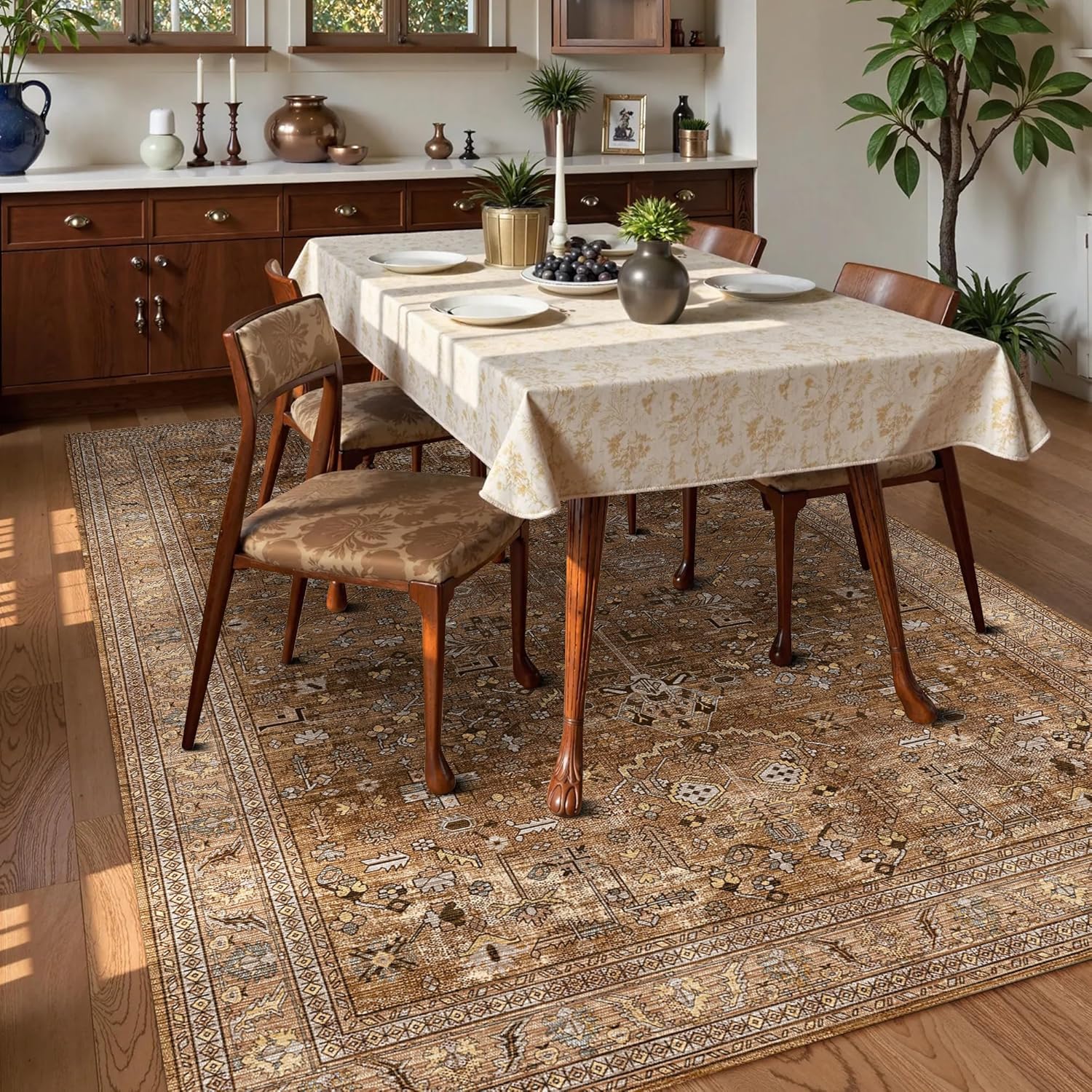 Thumbnail 2 de Washable Area Rug 5' x 7' Vintage Traditional Persian Mat