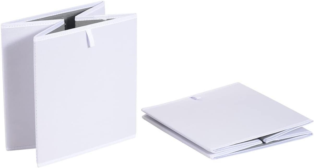 Detalle de Amazon Basics zusammenklappbare Aufbewahrungswürfel aus Stoff – 6er-Pack, Weiß, 26,7 × 26,7 × 28 cm