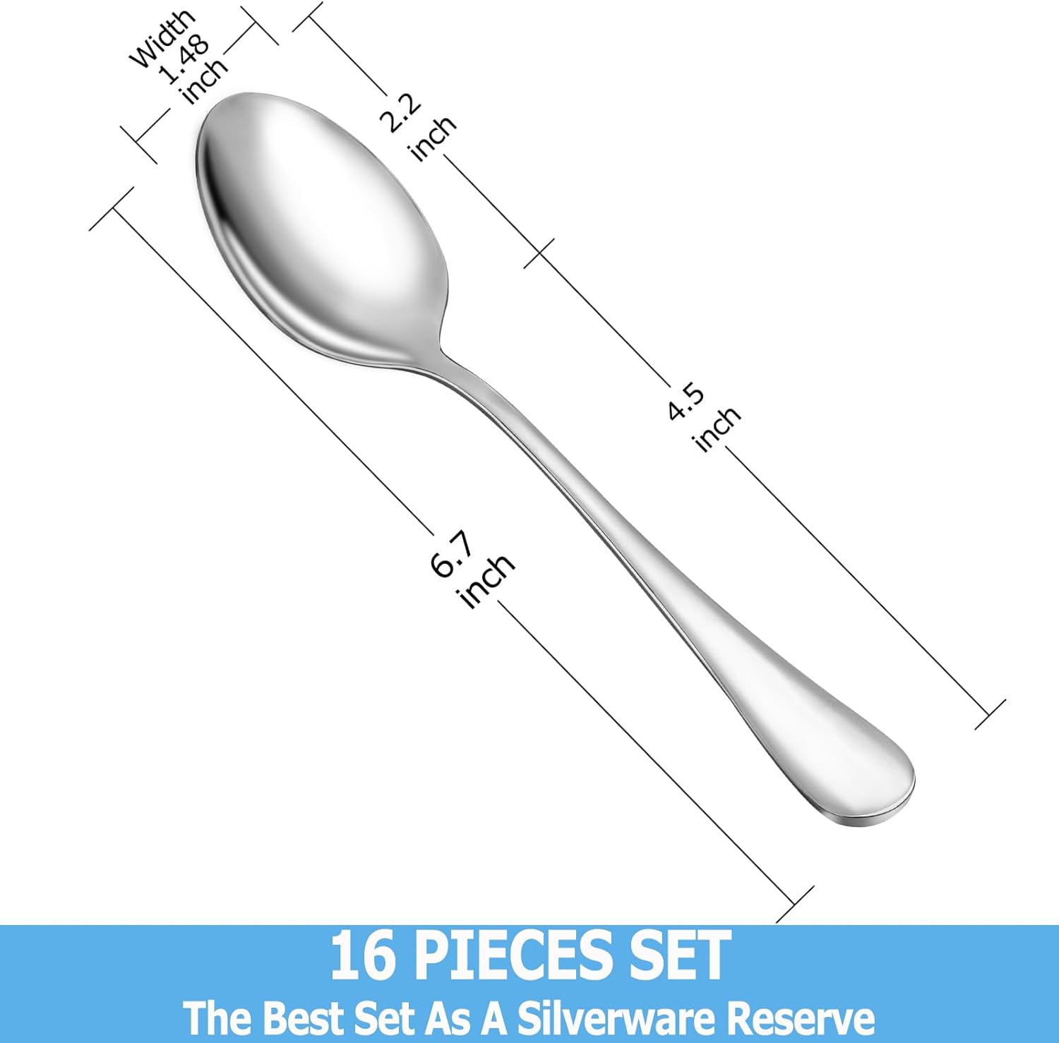 Detalle 2 de MUTNITT Teaspoon Set 16‑Piece 6.7" 🍽