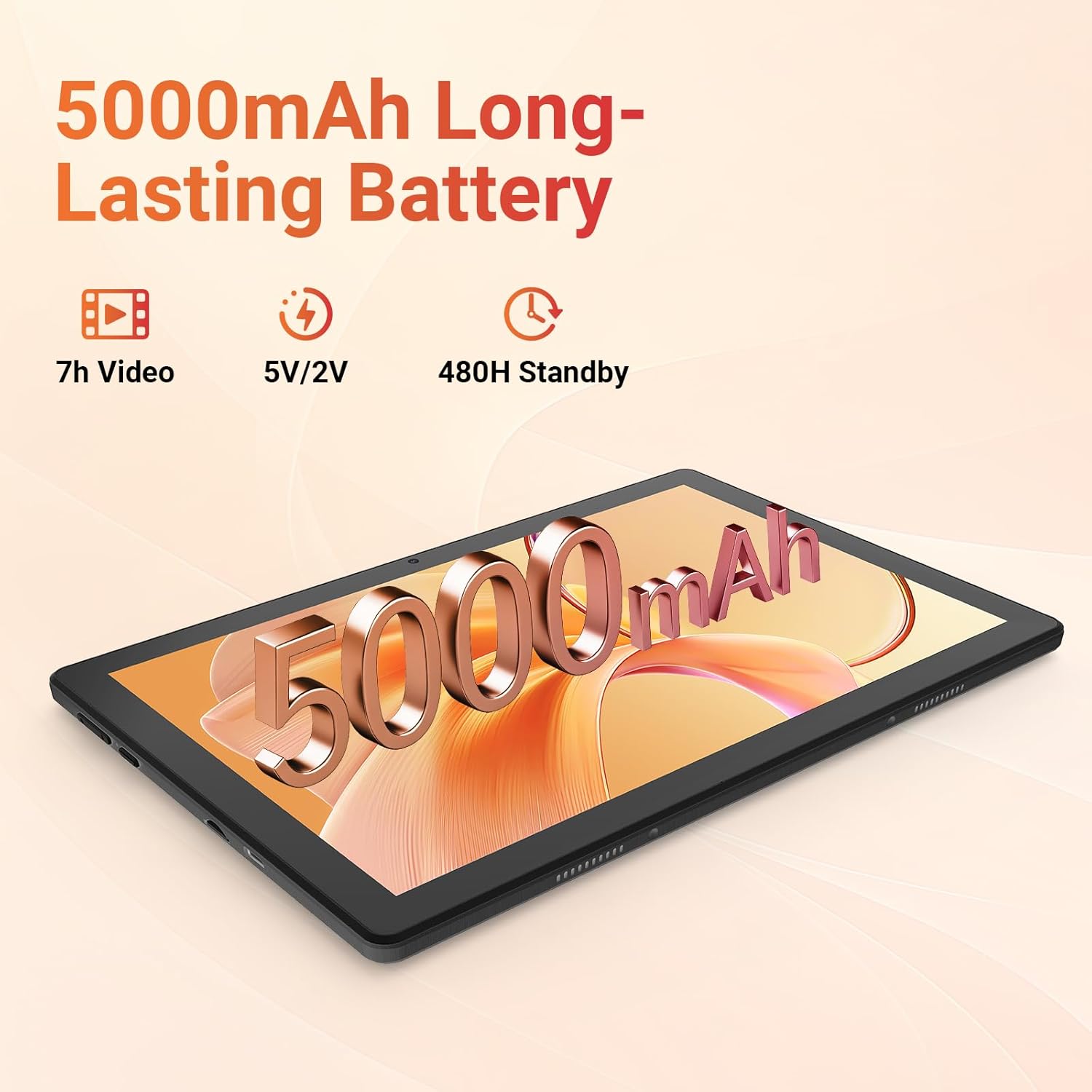 Thumbnail 6 de Hakaug 10 Inch Android Tablet (Android 15) with Octa-Core, 24GB RAM, 64GB Storage, IPS HD Display, WiFi + Bluetooth (Black)