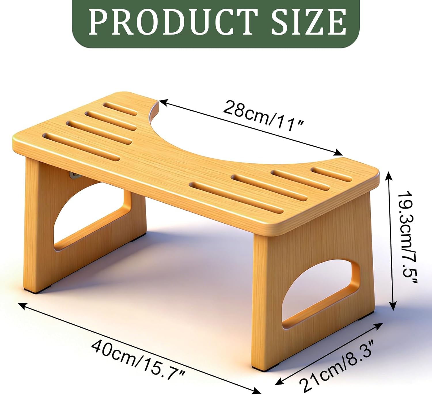 Thumbnail 1 de RayLove physiologischer Toilettenhocker aus Holz (klappbar, C-Form, 35 Grad)