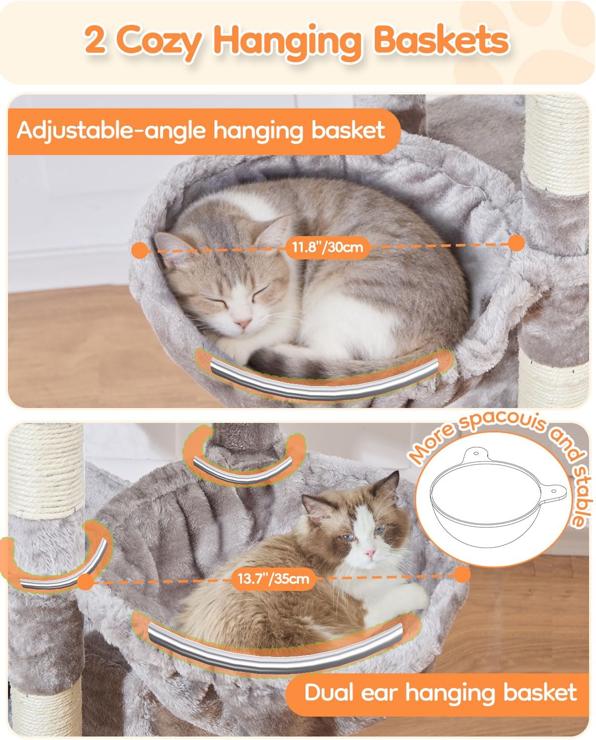Detalle de Taoqimiao Cat Tree, 73-Inch