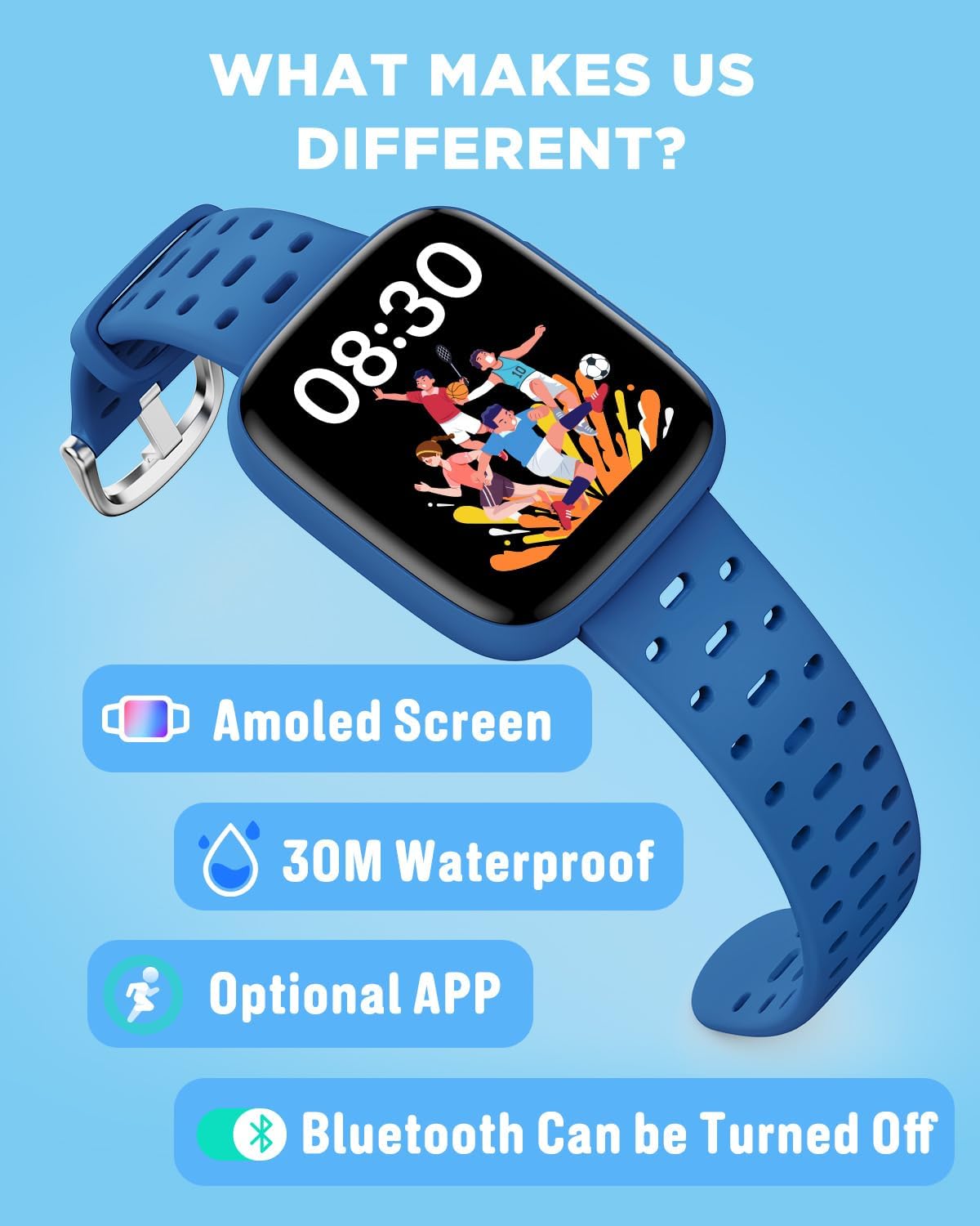 Detalle 2 de BIGGERFIVE Kids Smart Watch 1.8" AMOLED