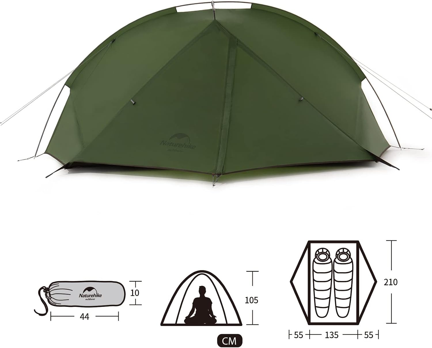 Detalle de Naturehike Taga Ultraleichter Rucksack-Zelt für 1–2 Personen