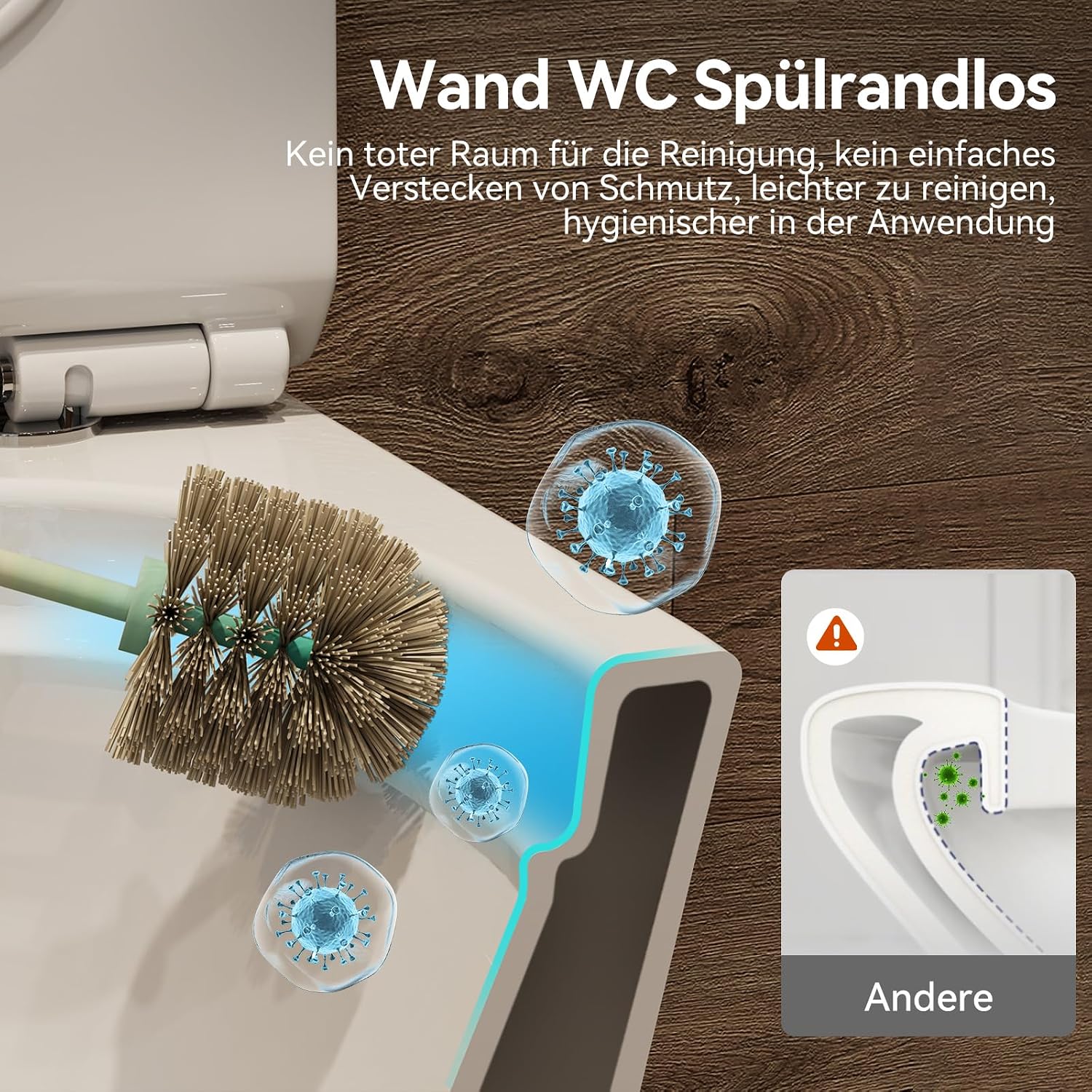 Thumbnail 1 de Wand-WC Spülrandlos Keramik, geruchsarm