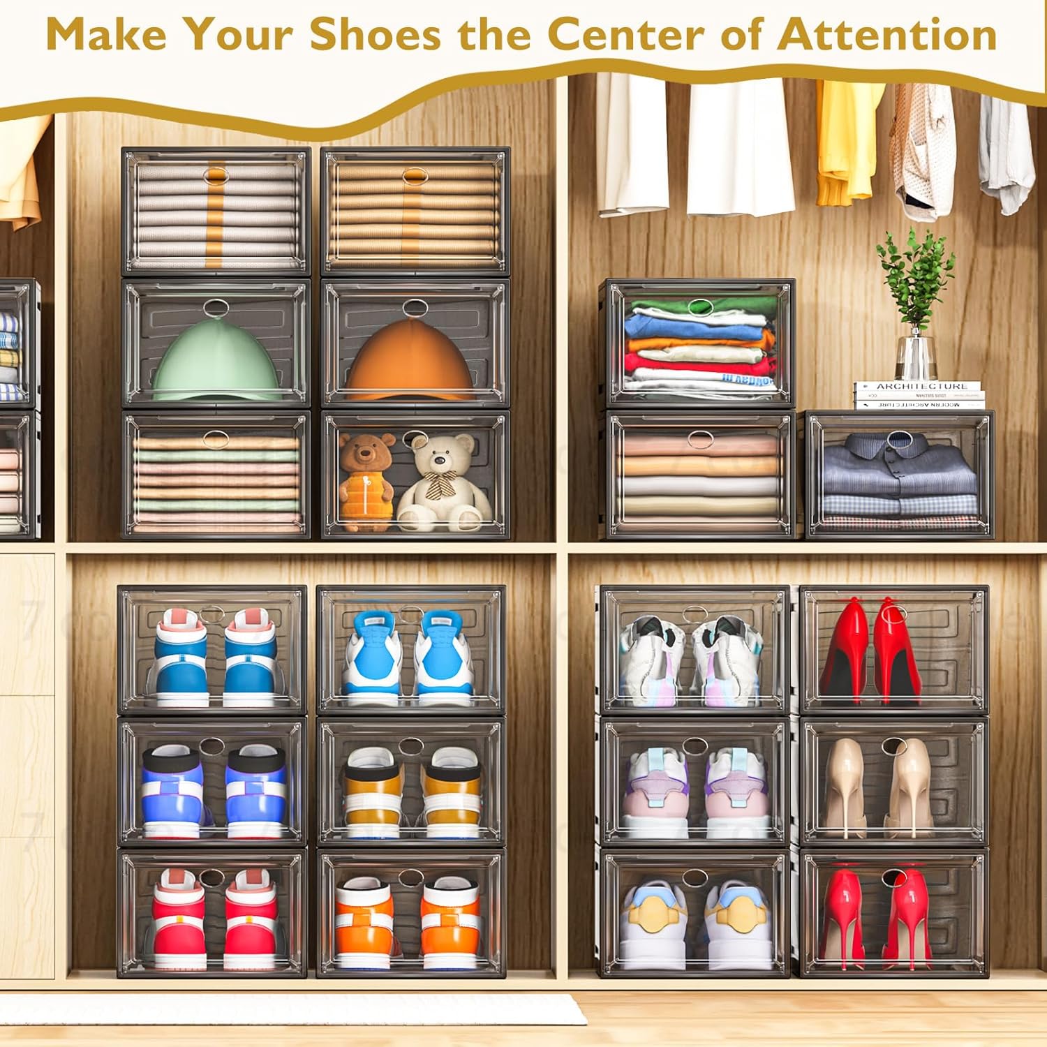 Detalle 2 de 7 code Thicken & Sturdy Clear Shoe Storage Organizer 6-pack