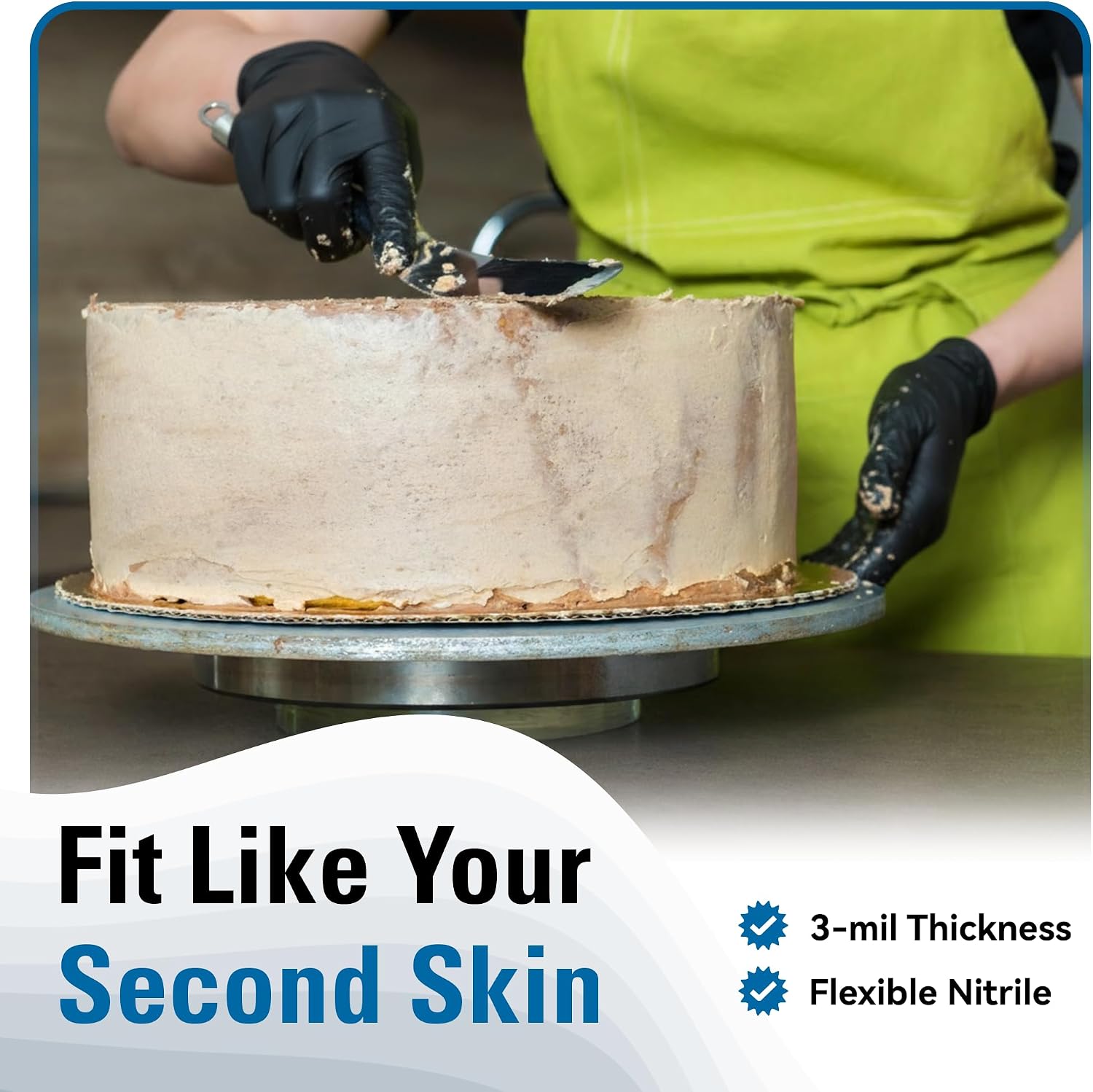 Thumbnail 2 de SWIFTLITE Black Disposable Nitrile Gloves — Food Safe, Latex-Free, Powder-Free (3 mil)