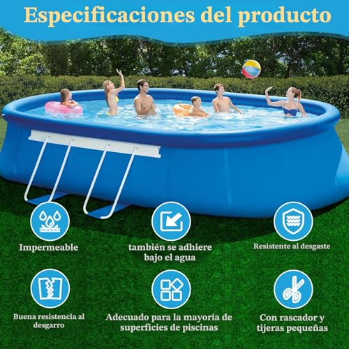 Detalle de Hymarvo Parches para Piscina Bajo Agua 10x150 cm — Kit reparación PVC impermeable