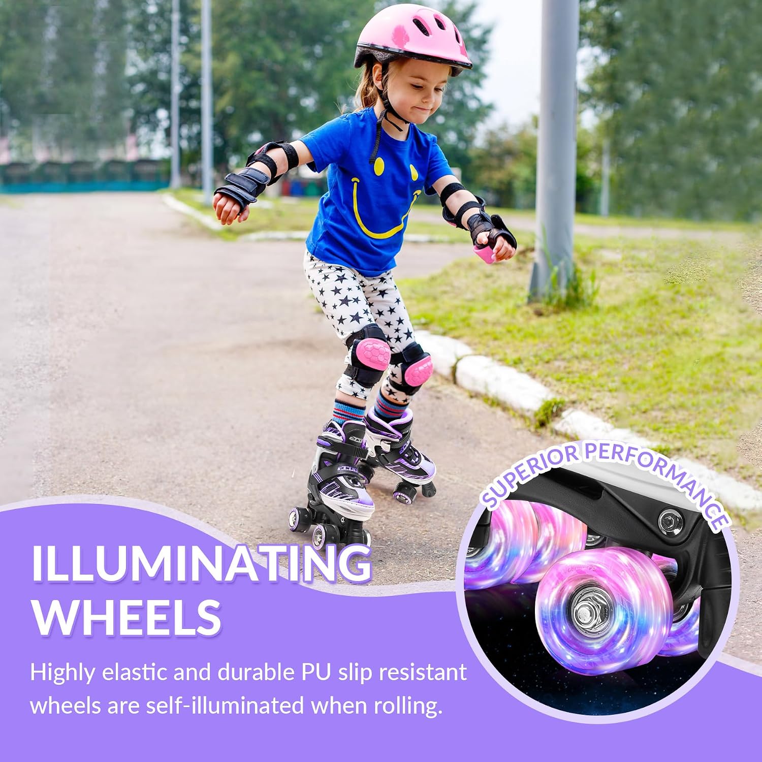 Thumbnail 3 de ECOO Adjustable Kids Roller Skates Size 4 🛼