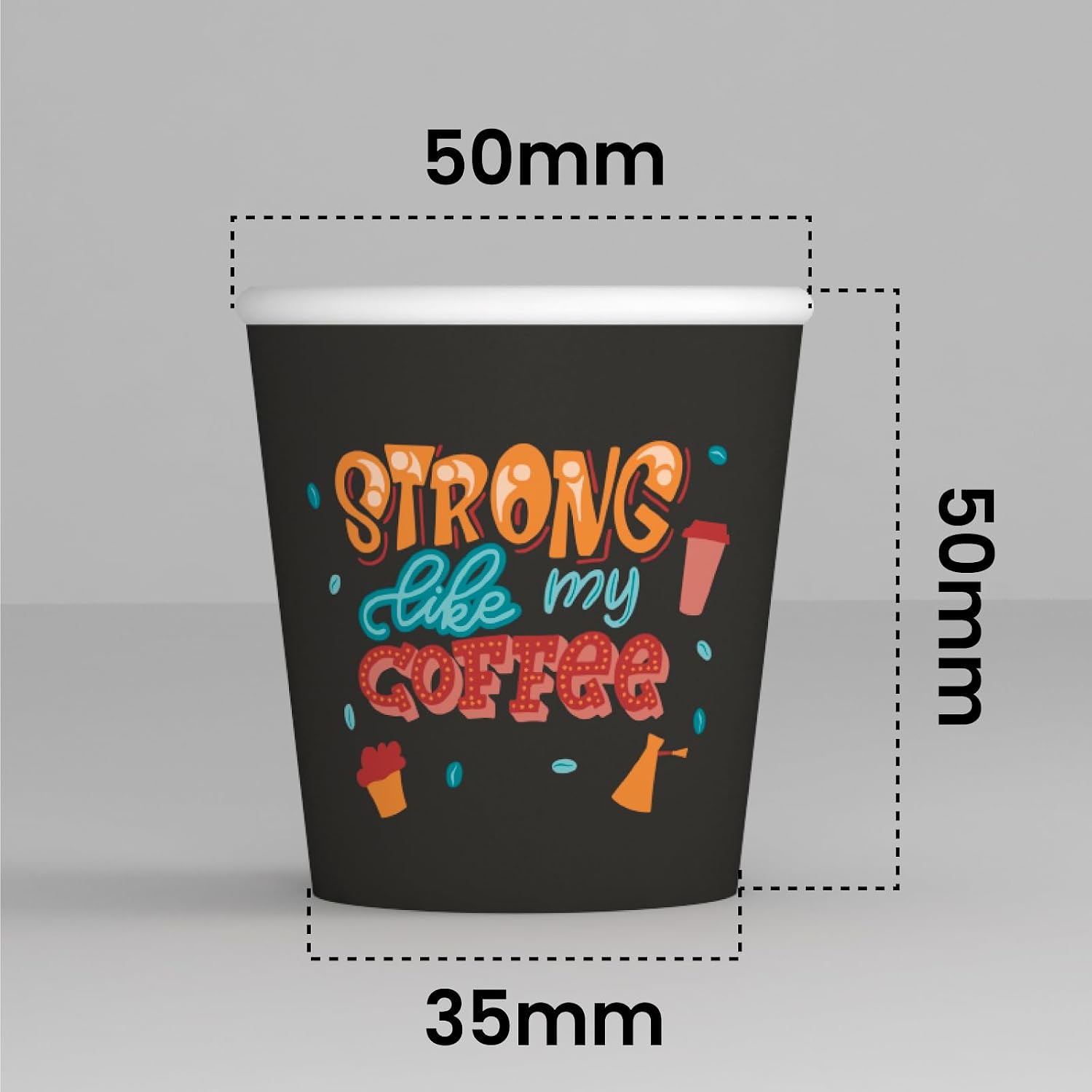 Detalle 2 de StrongLifeCUP Vasos Ecológicos para Café 65 ml 🍃 200 unidades