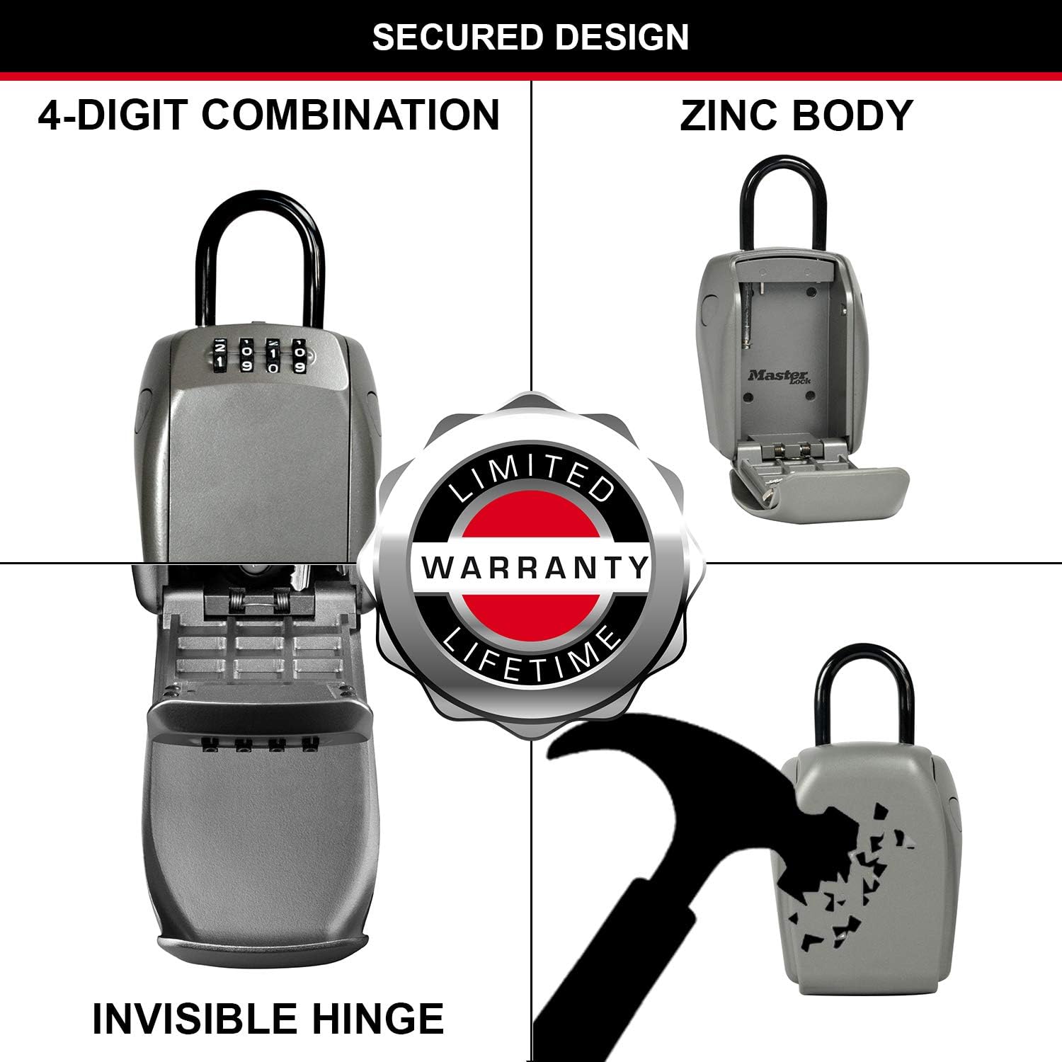 Thumbnail 3 de Master Lock 5414EURD: Cassaforte per chiavi a sicurezza rinforzata con arco integrato