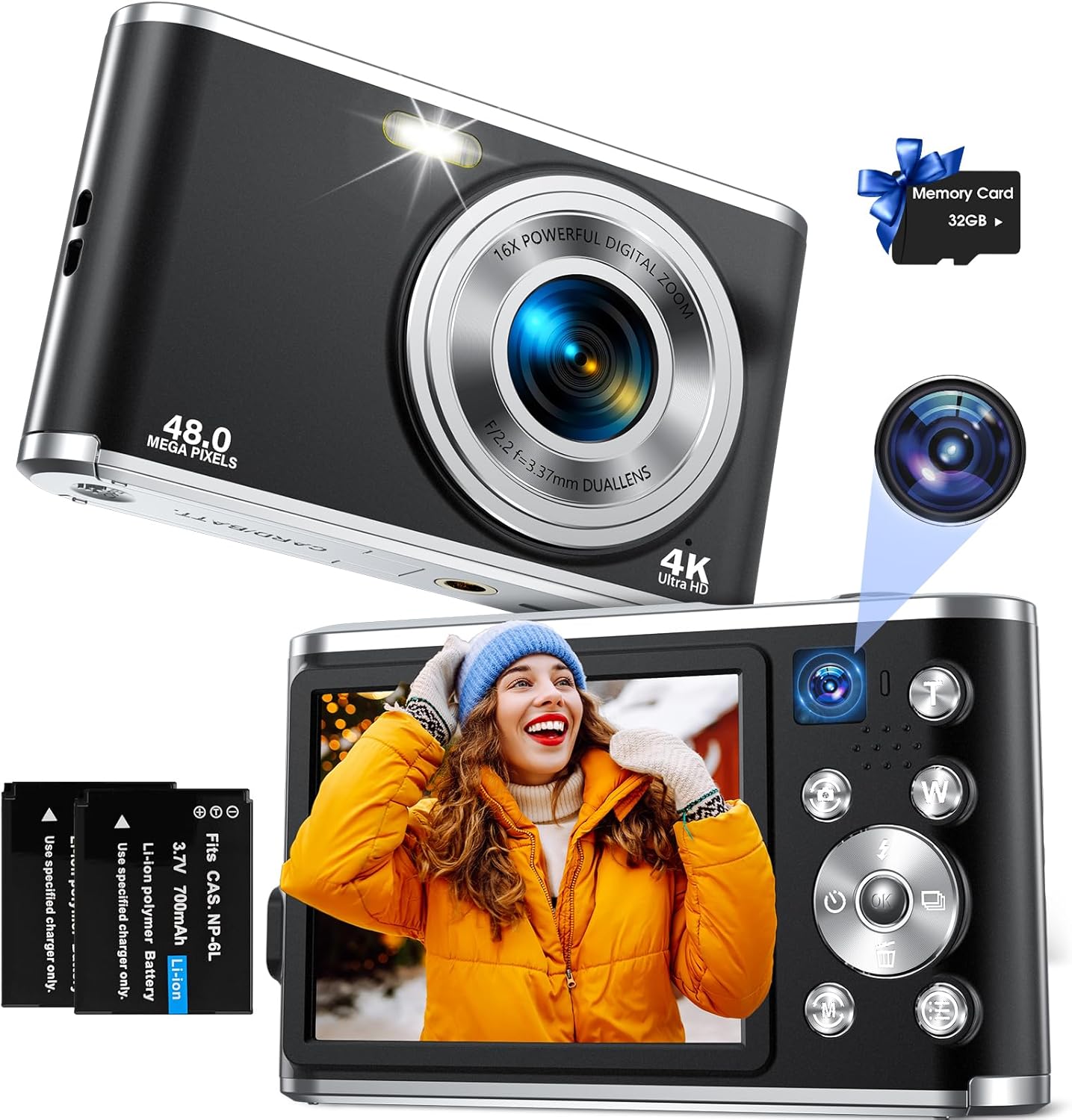 Detalle de YOODEE Digitalkamera mit 4K und 48 MP