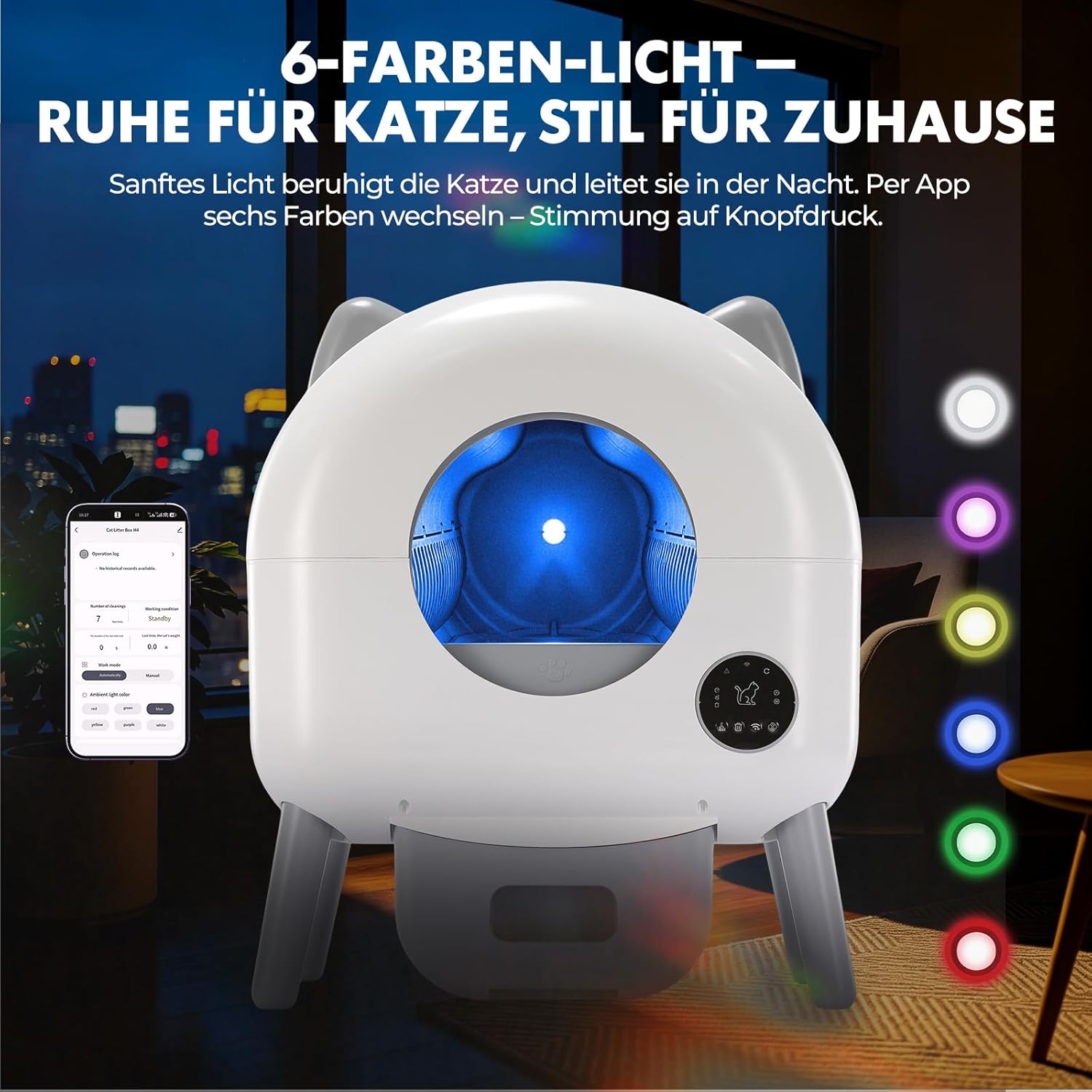 Thumbnail 5 de GTPLAYER Katzenklo Selbstreinigend 66L – Automatisches Katzenklo mit App-Steuerung, Sensoren und leiser Reinigung