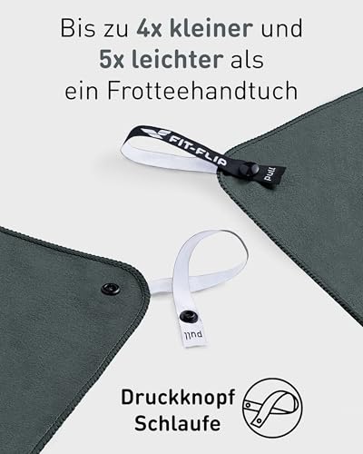 Detalle de Fit-Flip Mikrofaser Handtuch – schnelltrocknend, kompakt und vielseitig