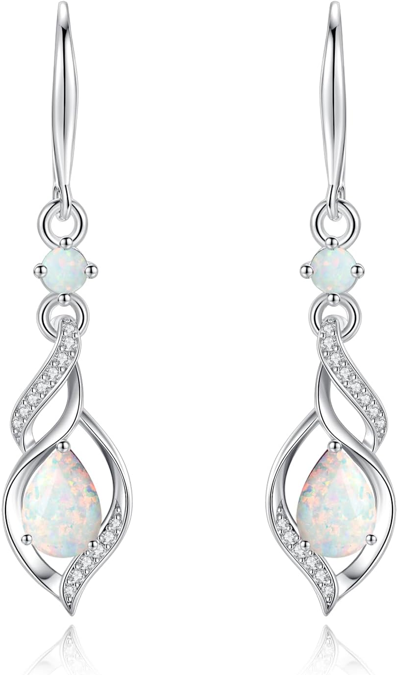 Detalle de FANCIME 925 Sterling Silber Alexandrit Hängende Ohrringe – Geburtstags- oder Geschenkidee