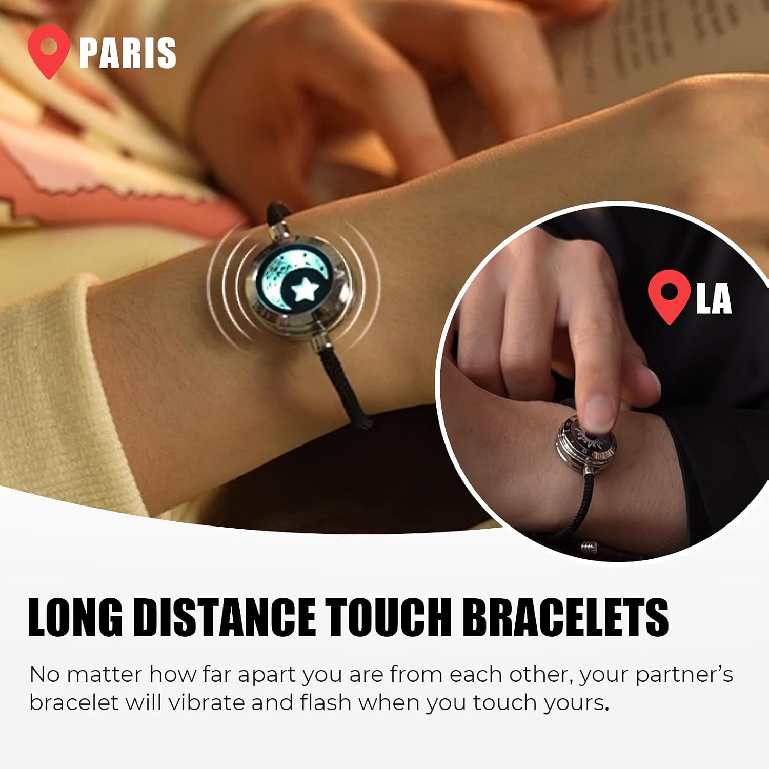 Detalle 2 de TOTWOO Long Distance Touch Bracelets 1-to-1 Pairing