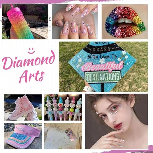 Thumbnail 1 de ICEROSEE Nail Art Kit: 40 Colour 3mm Flat-Back Rhinestones with Pick Up Pen, Tweezers & Storage Tray