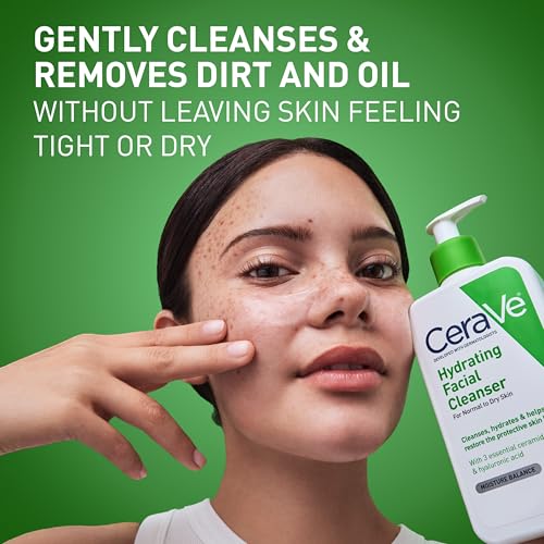 Detalle 2 de CeraVe Hydrating Cleanser with Hyaluronic Acid – Gentle Daily Face Wash for Dry Skin