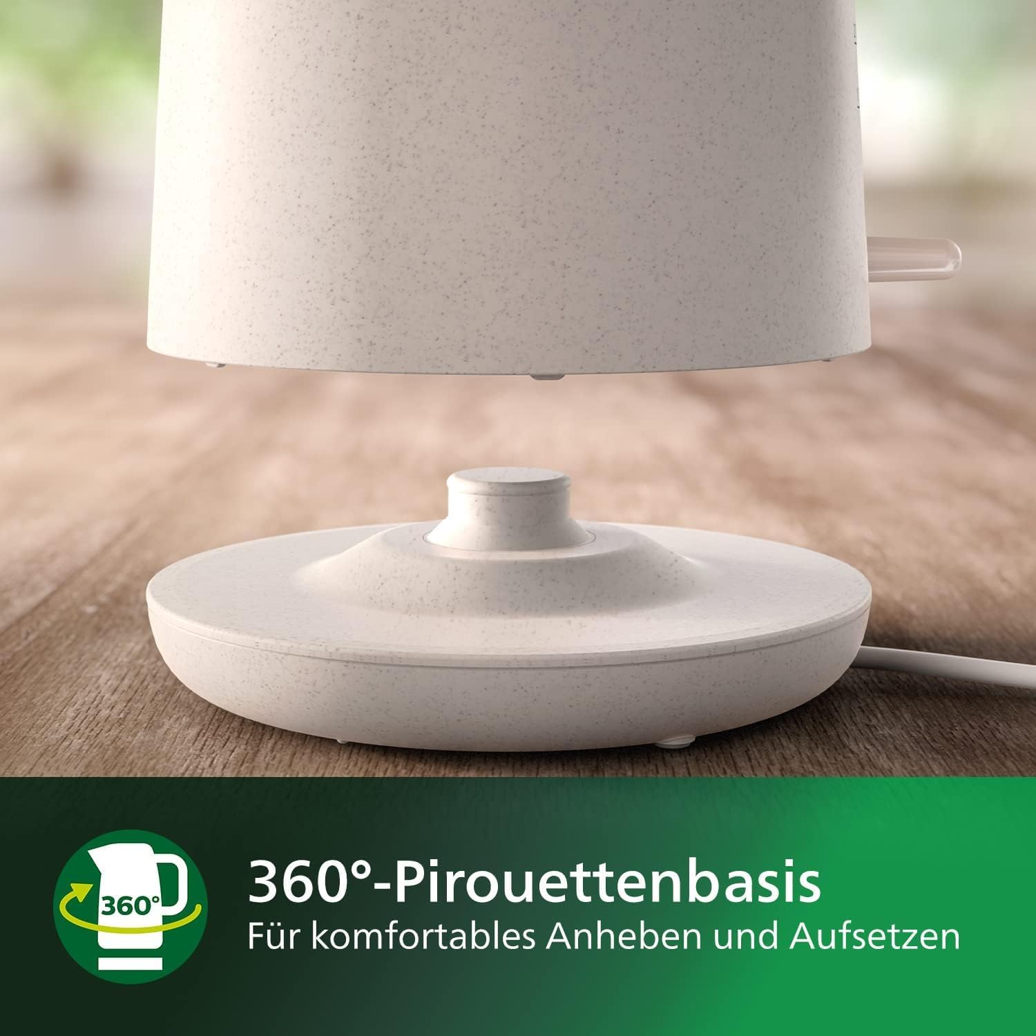 Detalle de Philips HD9365/10 Conscious Collection Wasserkocher – 1,7 l, 2200 W, Bio-Kunststoff aus Altspeiseöl