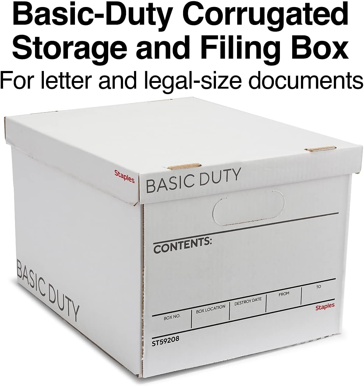 Thumbnail 1 de Staples Corrugated File Boxes, Letter/Legal, Lift-Off Lid, 10-Pack