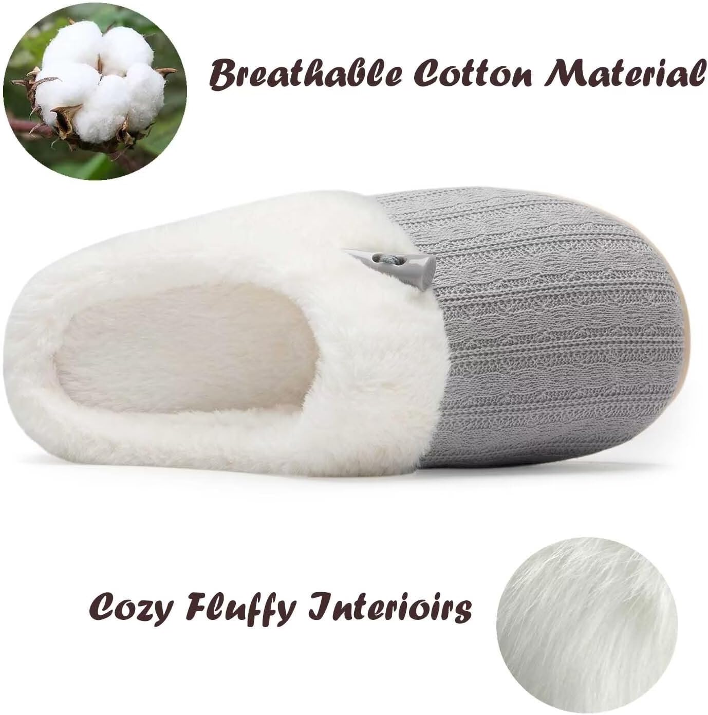 Thumbnail 4 de NineCiFun Women's Slip-On Fuzzy Memory Foam Slippers
