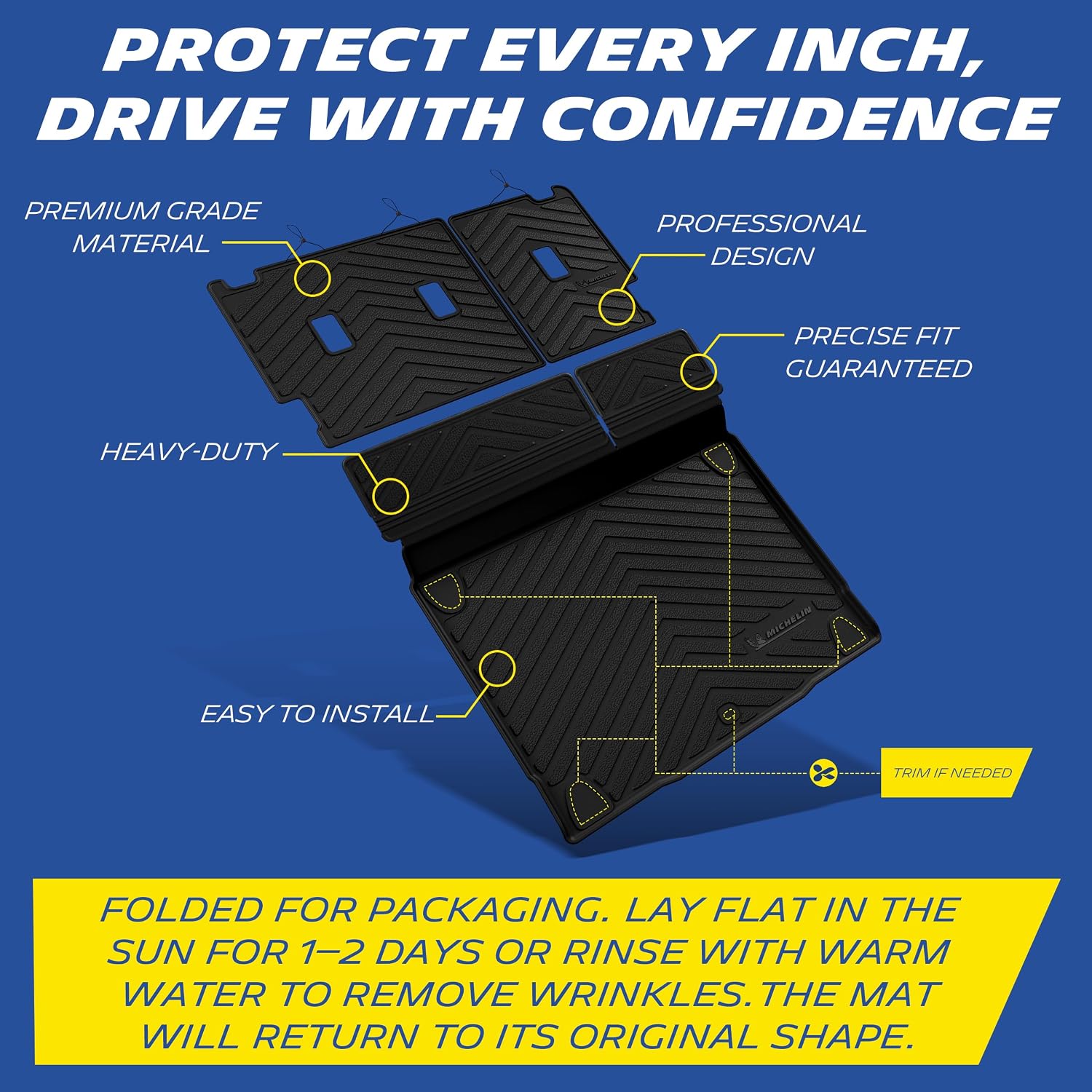 Thumbnail 1 de Michelin All-Weather Vehicle Mats for 2021–2026 Ford Bronco 4-Door (Premier, 3-Piece) - Custom Fit