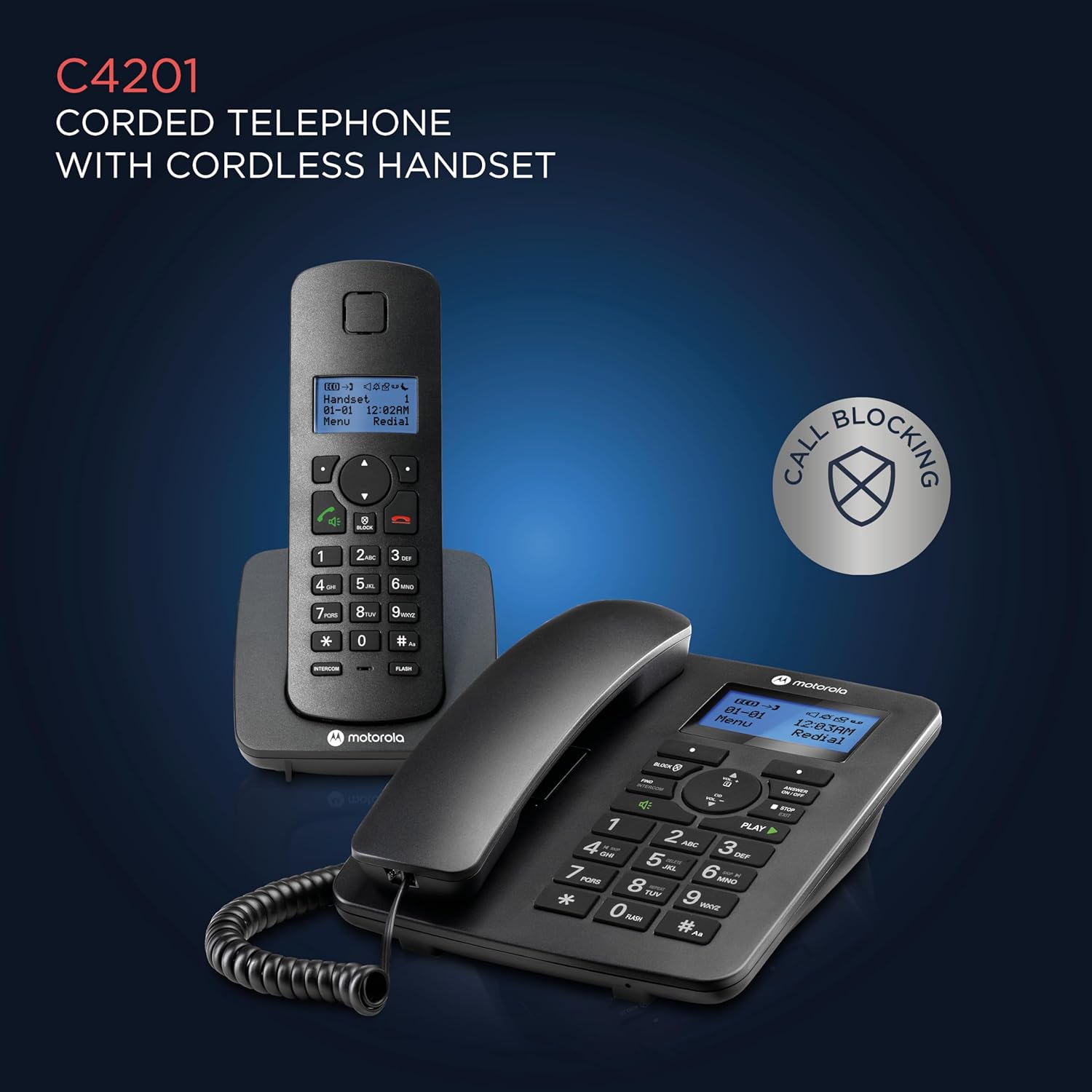 Thumbnail 5 de Motorola C4201 Corded & Cordless Home Phone