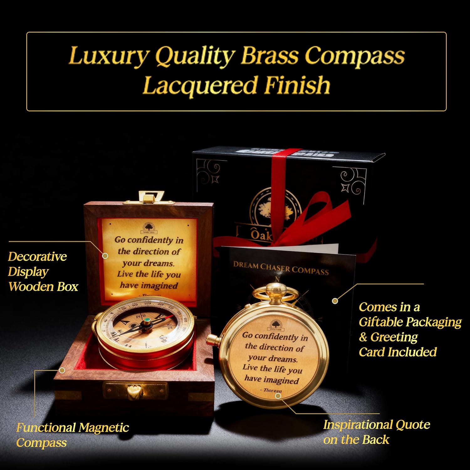 Thumbnail 2 de The Dream Chaser Compass by OakiWay: Go Confidently for 2026 Graduations