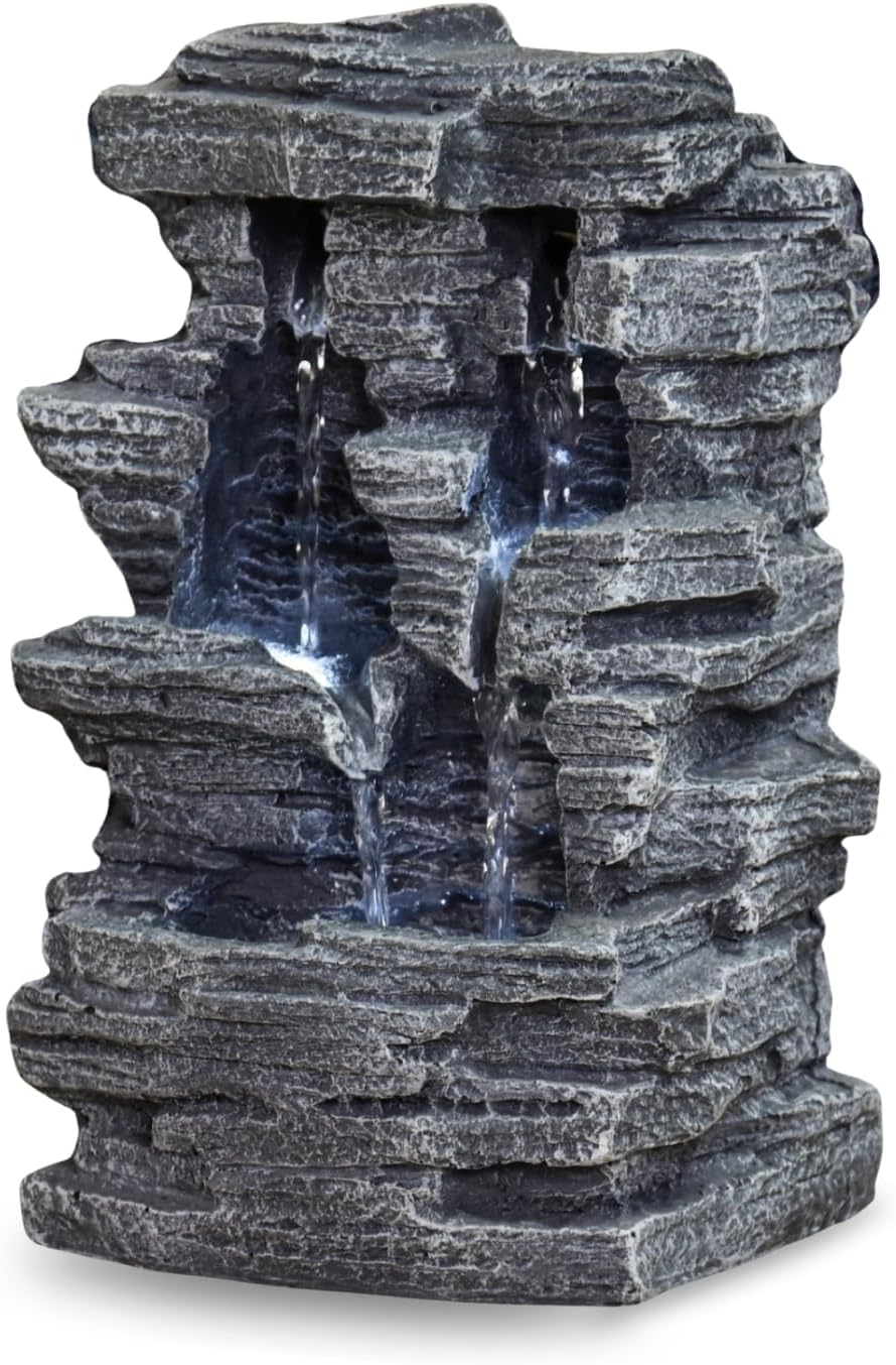 Detalle de Zen Light SCFR150 Zen Arôme Grand Canyon – szara fontanna LED 19 × 16 × 28 cm