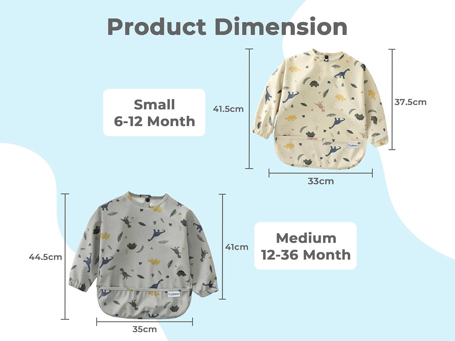 Thumbnail 4 de Cubble Waterproof Coverall Baby Feeding Bibs for Mealtimes and Messy Play