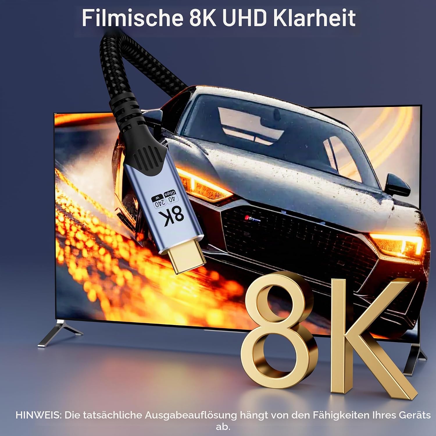 Detalle 2 de BAWIOFIAU 2er-Set USB4 Kabel (1 m) – 40 Gbps USB‑C Datenkabel & 240W USB‑C Ladekabel mit Thunderbolt‑Kompatibilität