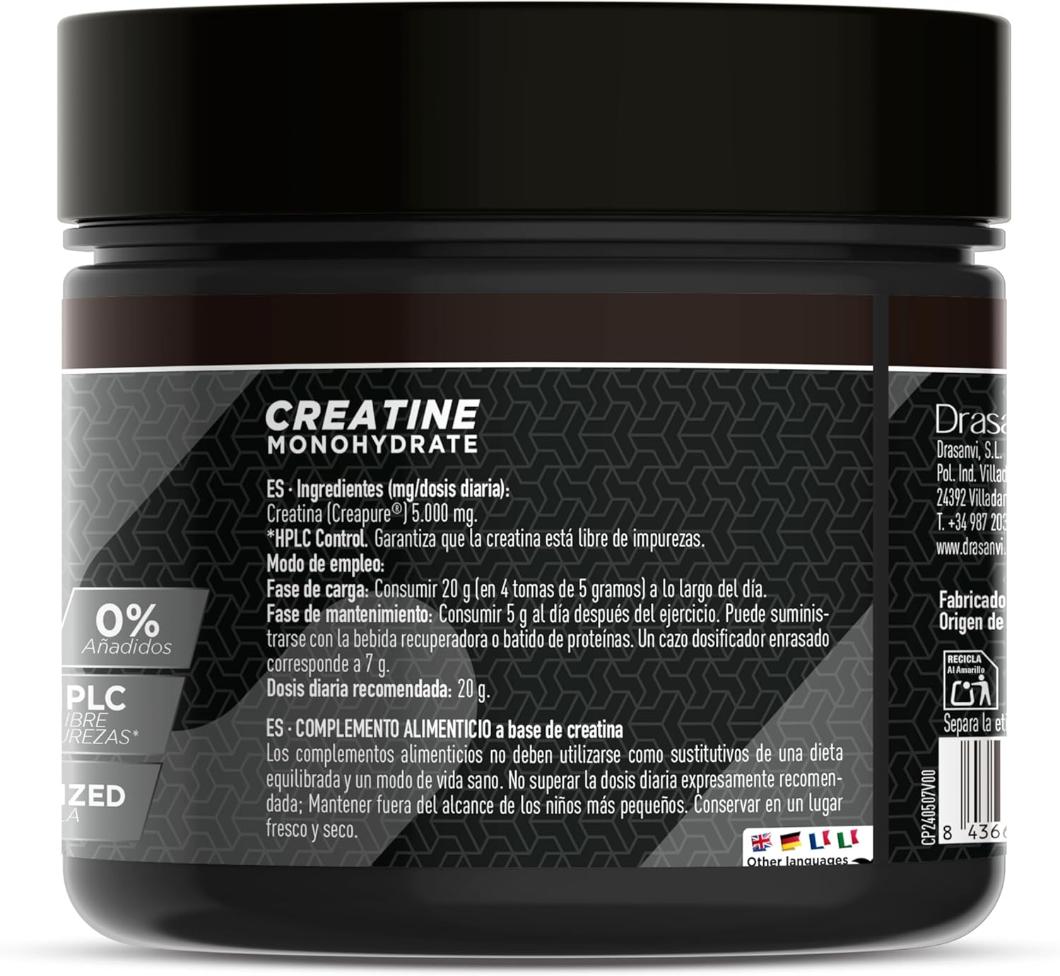 Thumbnail 5 de Creatina Creapure Drasanvi 300g | Mejorar Masa y Rendimiento💪