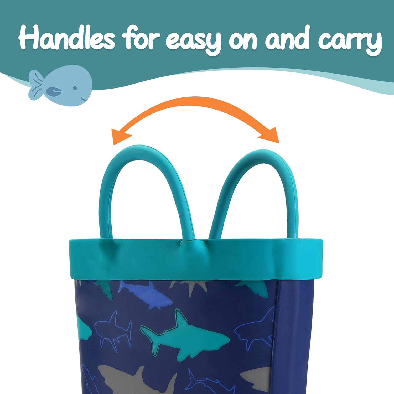 Thumbnail 3 de K KomForme Kids Rain Boots: Waterproof Printed Rubber Boots with Handles