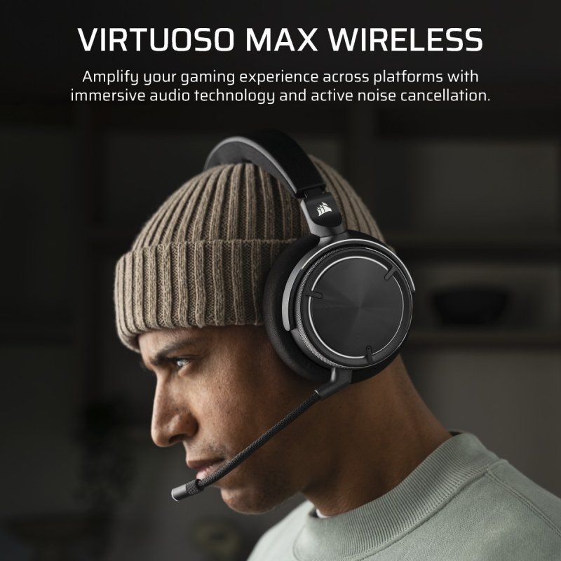 Detalle 2 de Corsair VIRTUOSO MAX Carbon auriculares gaming inalámbricos