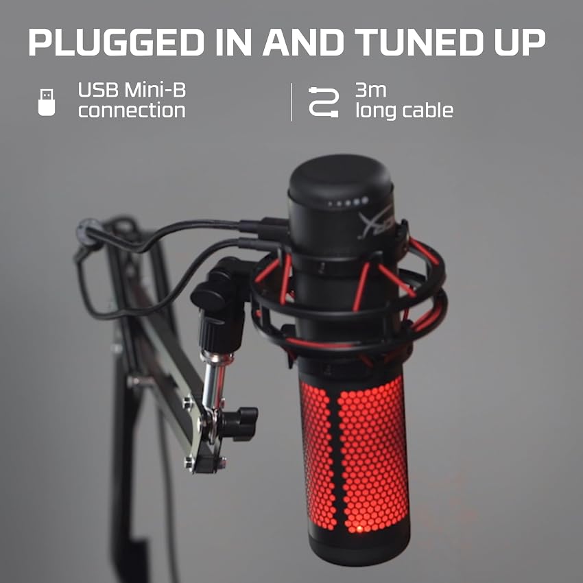 Detalle 2 de HyperX QuadCast Micrófono condensador USB, 4 patrones 🎙