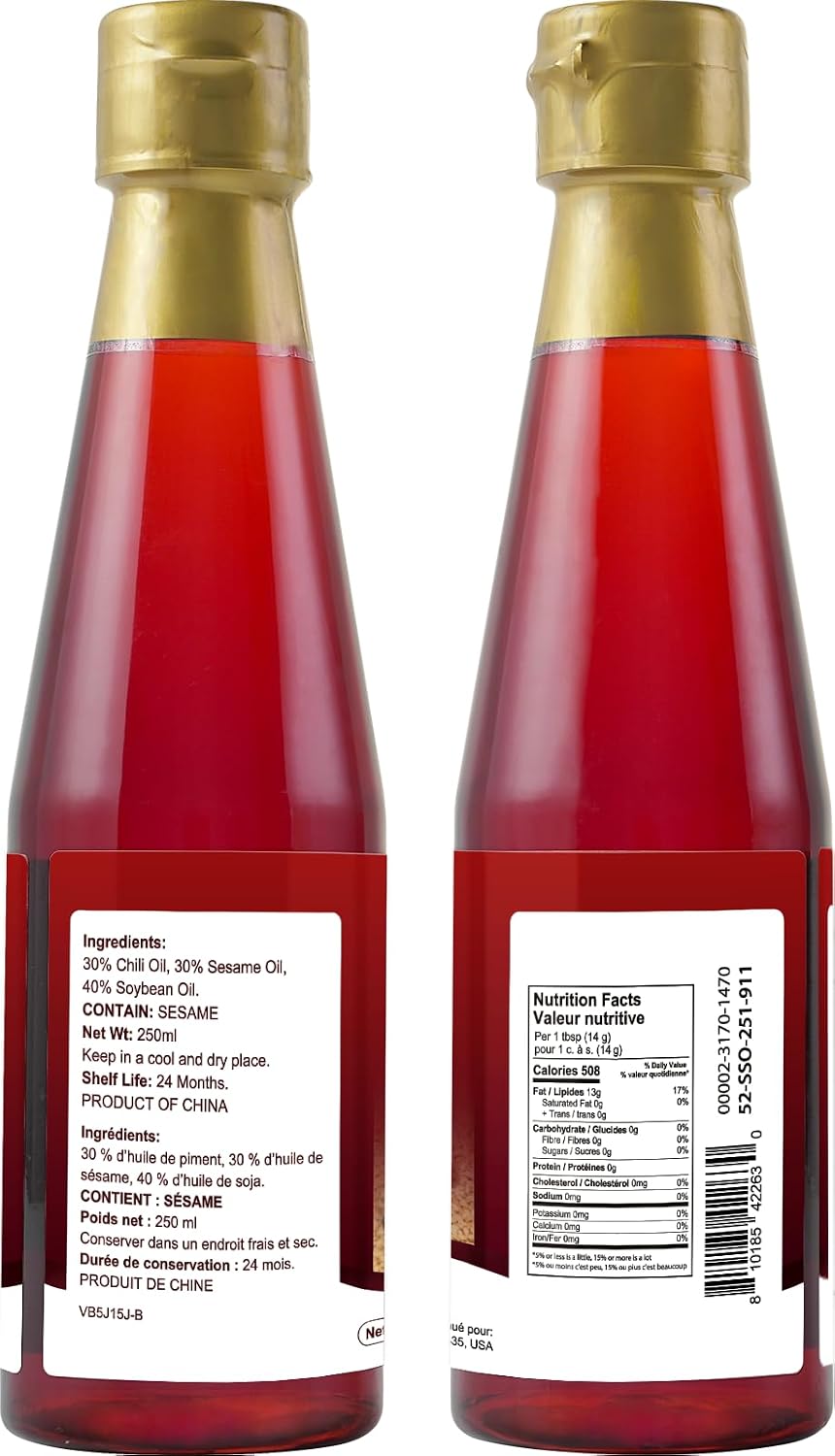 Thumbnail 5 de 52USA Premium Hot Sesame Oil, Chili-Infused, 2 Bottles, 8.45 fl oz Each
