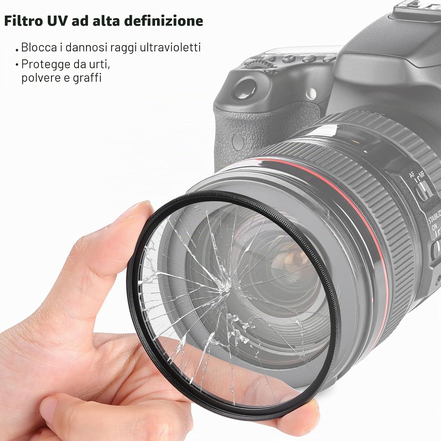 Detalle 2 de NEEWER Kit Filtri 62mm UV, CPL e ND4 con Custodia Rigida per Obiettivi