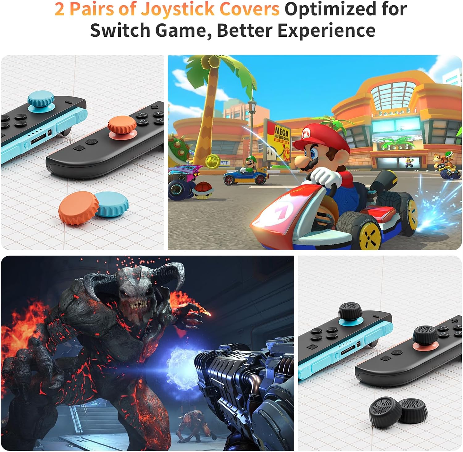 Thumbnail 4 de COOWPS Switch 2 Daumen-Griffe: rutschfeste Silikon-Joystick-Abdeckung für Switch 2 (2025) und Pro Controller