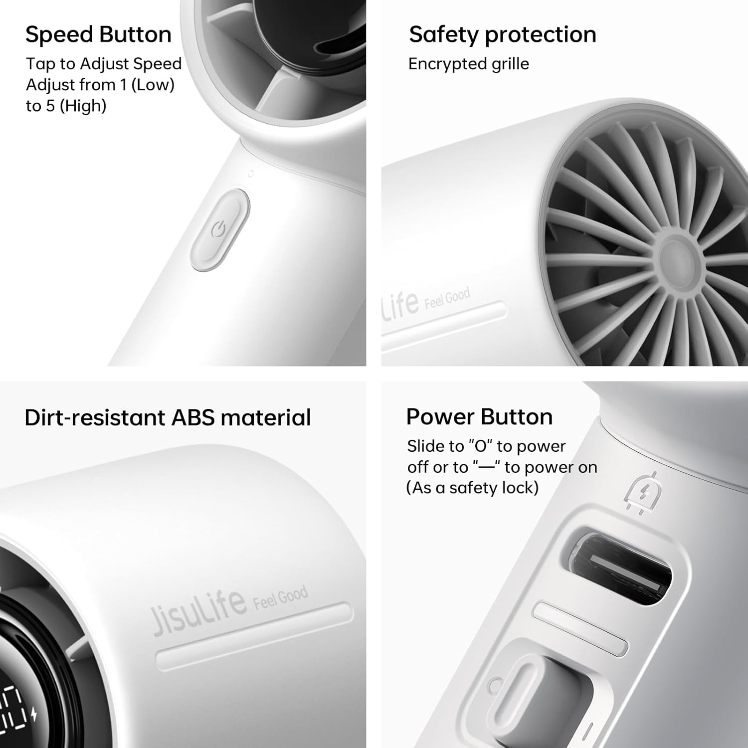 Thumbnail 6 de JISULIFE Mini ventilatore portatile da 5000 mAh: potenza leggera per viaggio, trucco e outdoor