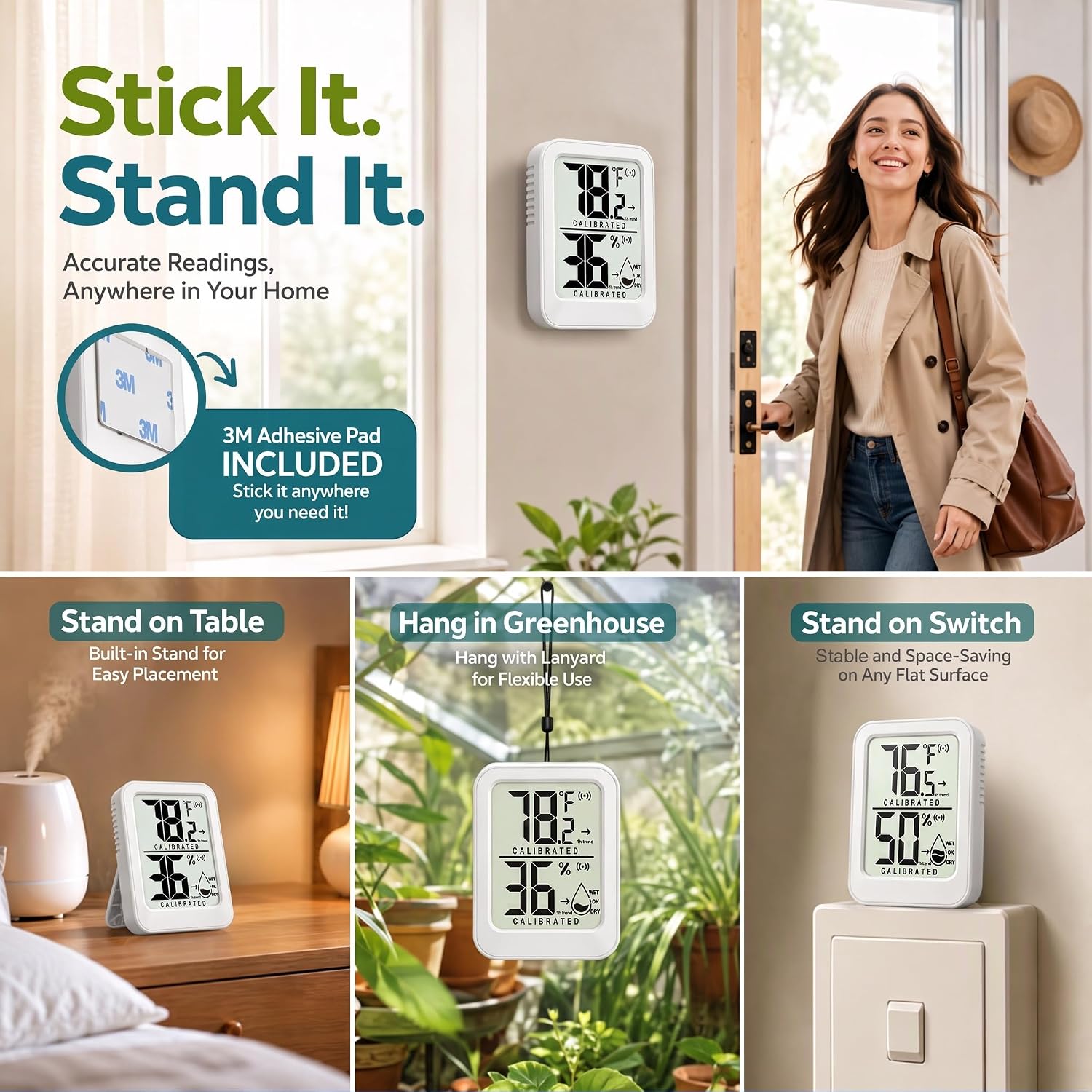 Thumbnail 4 de AyayaBoss Raum Thermometer Innen 3-Pack Indoor Thermometer Hygrometer, Mini LCD