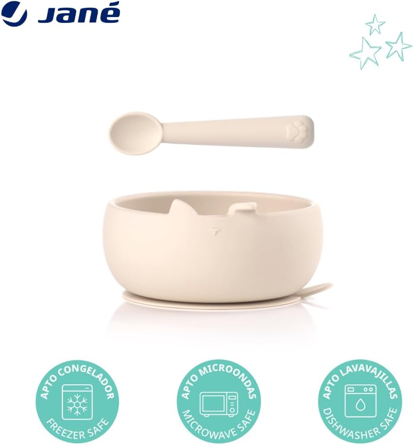Thumbnail 1 de Jané Bol et Cuillère en Silicone avec Ventouse – Ensemble sans BPA, beige