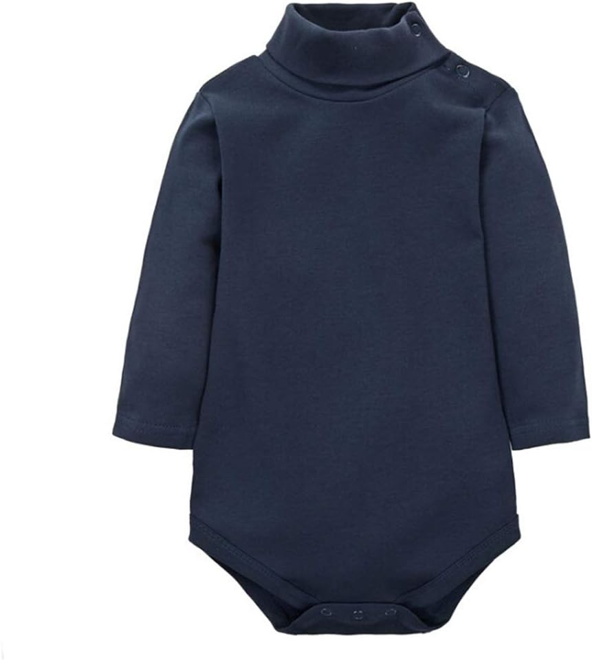 Detalle de CuteOn Baby Solid Colour Turtleneck Cotton Bodysuit Jumpsuit
