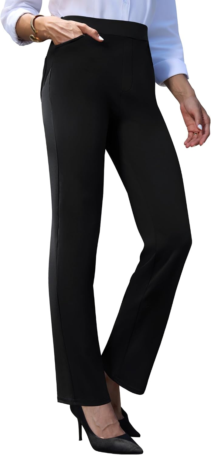 Detalle 2 de Keriffe Women's Stretchy Yoga Dress Pants, 4 Pockets