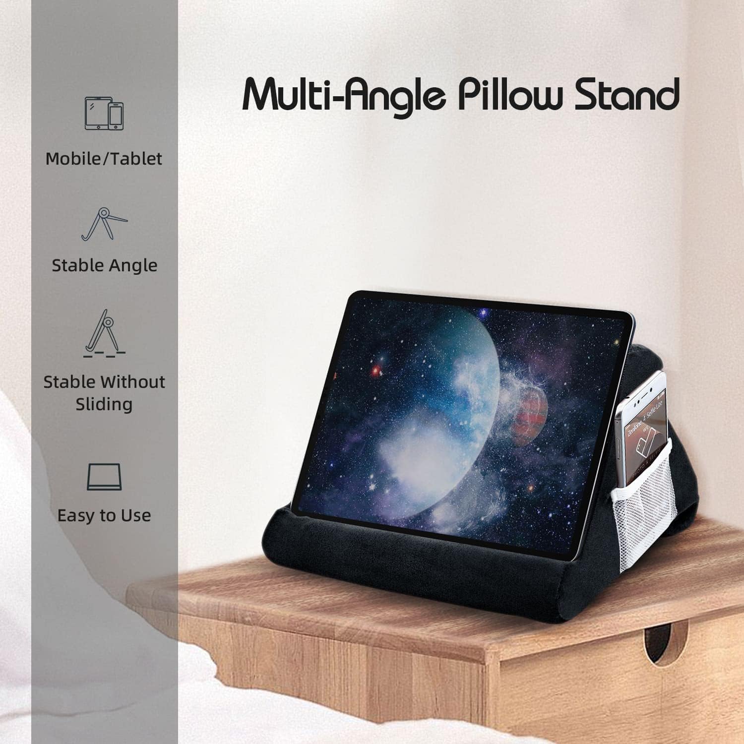 Thumbnail 1 de Mcbazel Tablet Pillow Stand for iPad: Cushioned, Multi-Angle Lap Holder