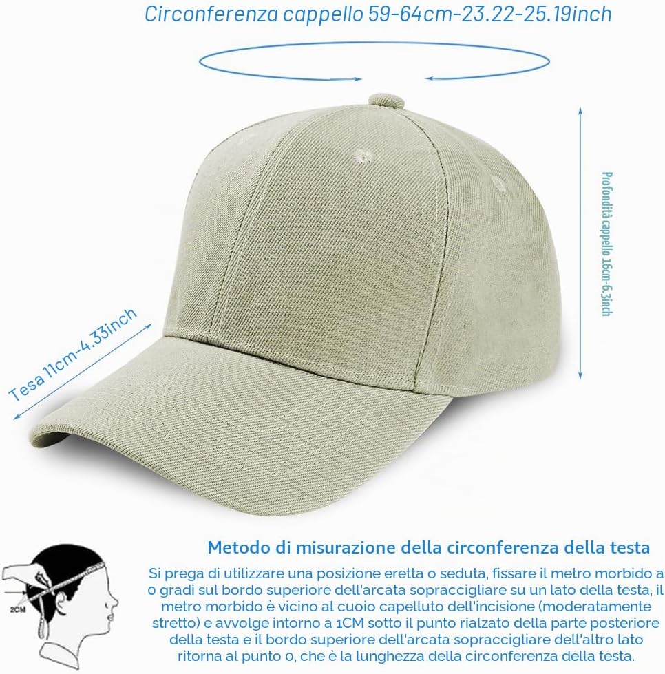 Detalle de Aomig Cappello da Baseball Unisex Regolabile con Visiera – Comfort e Versatilità per Outdoor