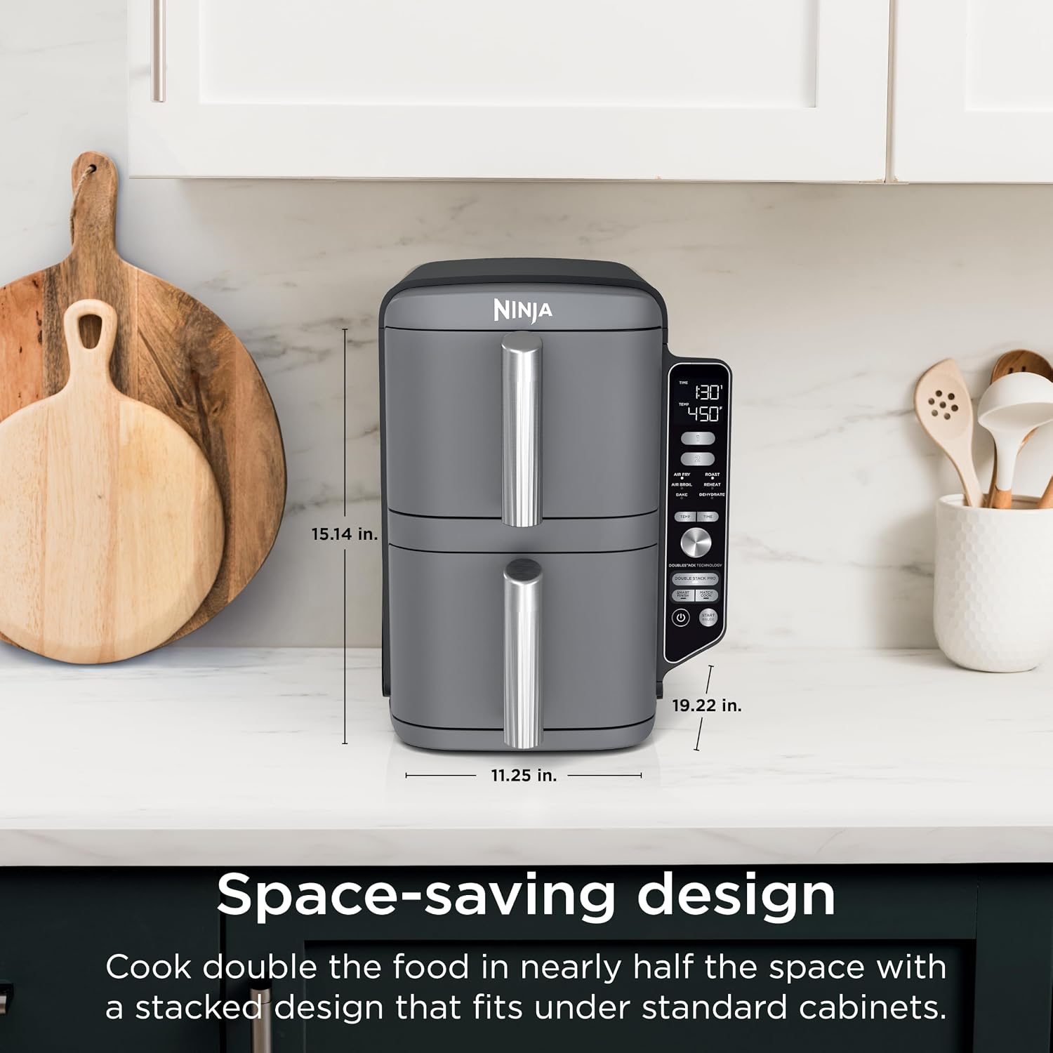 Thumbnail 2 de Ninja Air Fryer 10QT DoubleStack XL 2-Basket (SL401): Compact, Dual-Stack Convenience for Feeding Up to 8