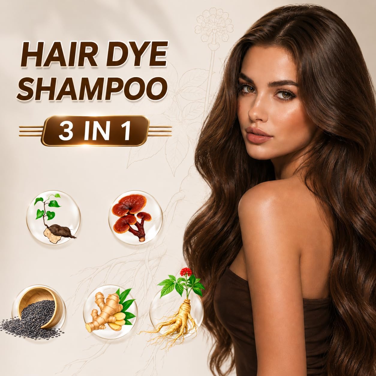 Detalle de RILSIC Shampoo Colorante Castano Scuro 500ML – 3 in 1 per Capelli Bianchi