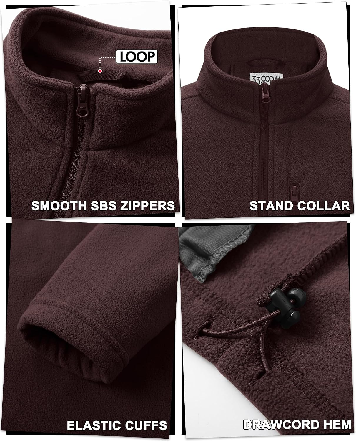 Detalle 1 de 33,000ft men fleece jacket full zip