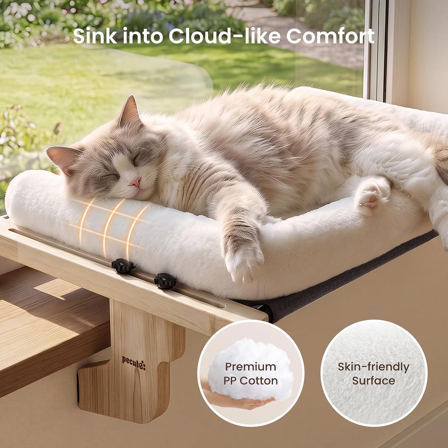 Detalle 1 de Pecute Cat Windowsill Perch, 31.50-Inch