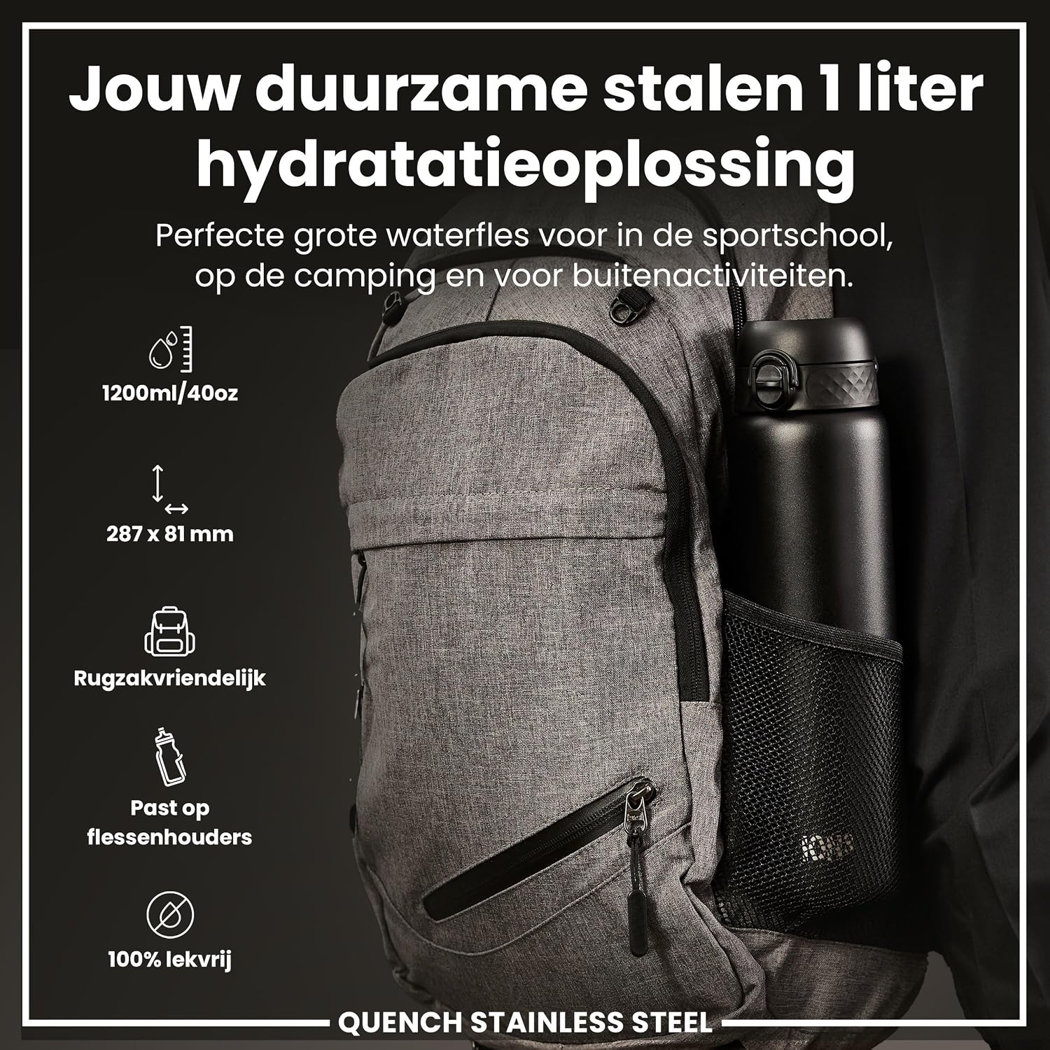 Detalle 2 de ION8 1 Liter Trinkflasche 🥤